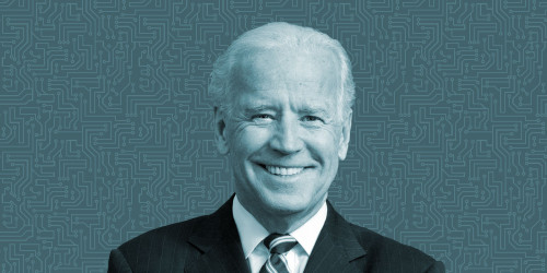 Joe Biden photo w circuit background