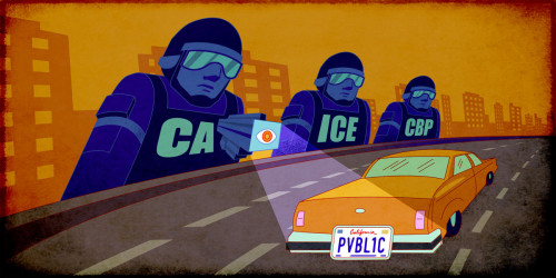 ICE and CBP agents use ALPR surveillance on a car