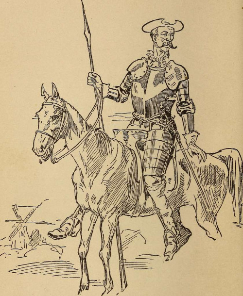 A public domain illustration od Don Quixote de la Mancha.