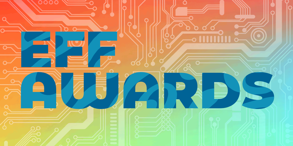 EFF Awards text on circuitboard texture