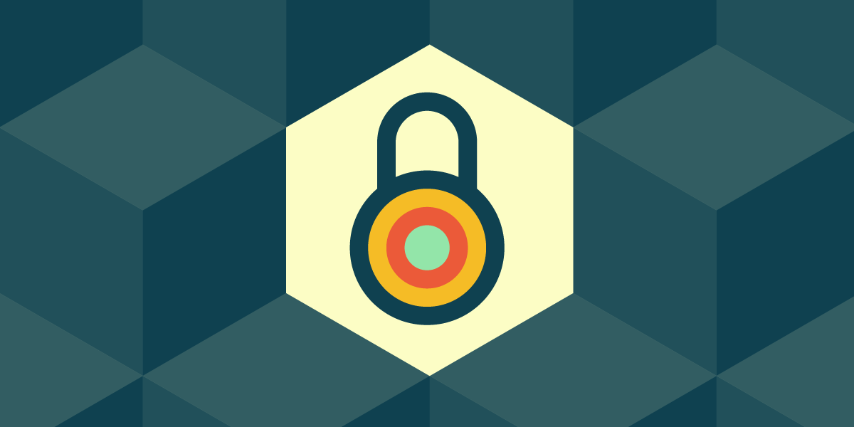 Privacy issue banner, a colorful graphical representation of a padlock