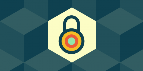 lock icon on hexagonal background
