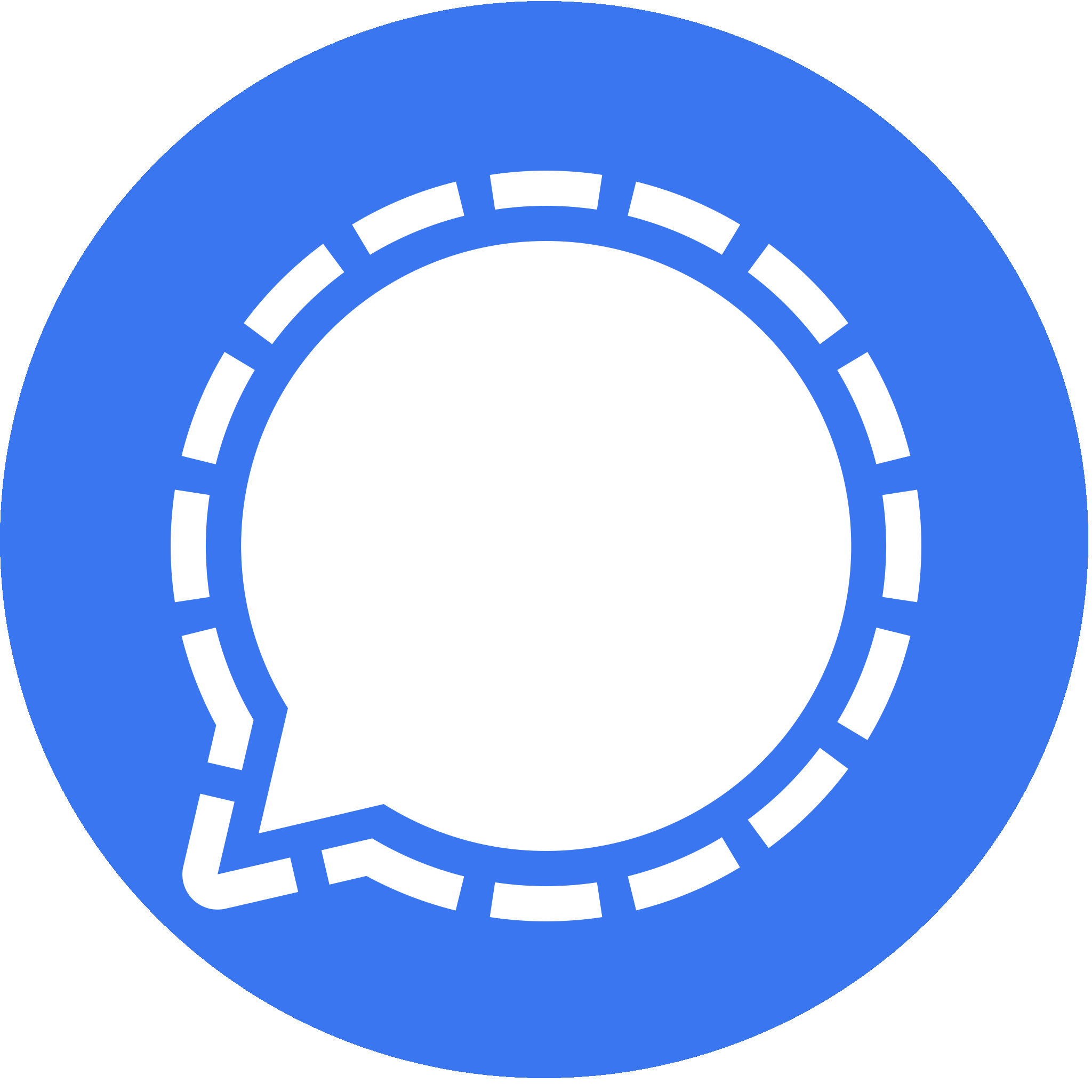 Signal Foundation logo showing a speech bubble on a blue background